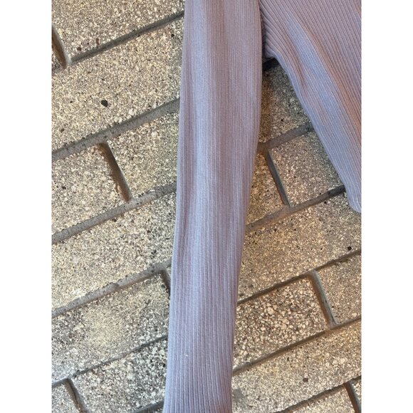 Brandy Melville Ribbed Lavender Long-Sleeve Cardigan Top With Button Front - Picture 3 of 8